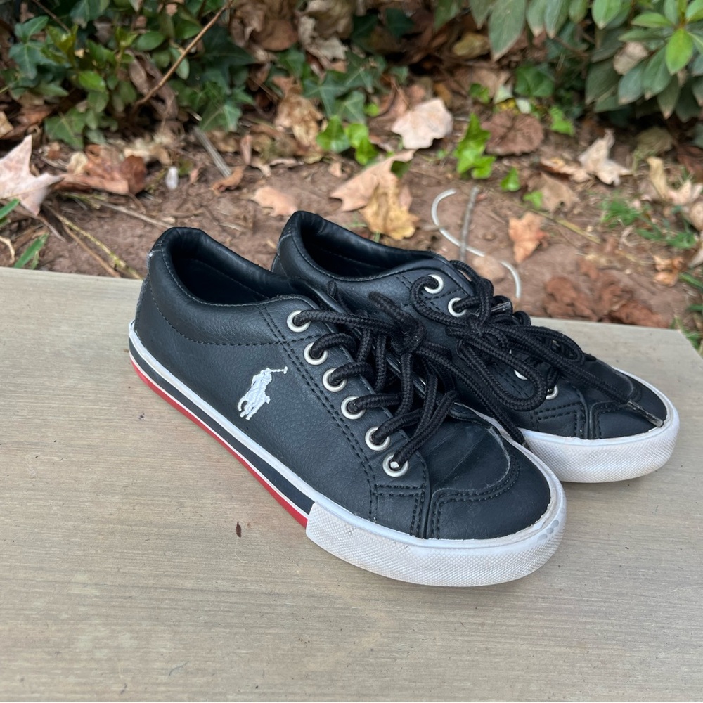 Polo by Ralph Lauren KIDS. Black and White Kids Sneakers. 11